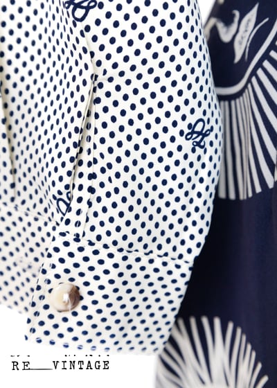 氣質米白藍點點輕薄襯衫5