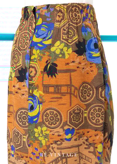 Dark Orange African Print 高腰裙裙（25"-26"）10
