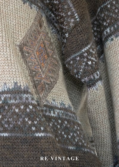 慢生活 - 北國之徑復古幾何緹花針織毛衣7