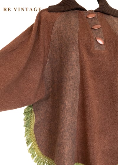 可可暖調落肩飛鼠袖設計感毛衣6