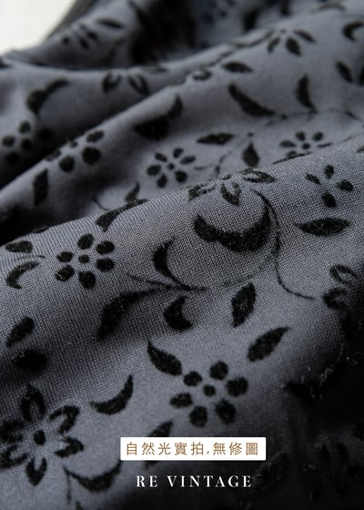 迷你小花透膚絨布長洋裝22