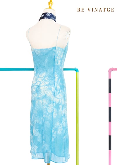 水藍の天空藍染細肩帶洋裝6