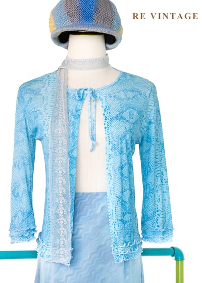 水仙藍蛇紋罩衫上衣1
