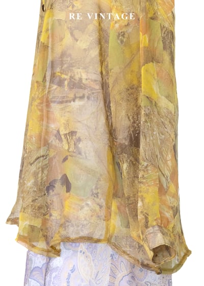 霧光黃抽象油畫透膚襯衫11
