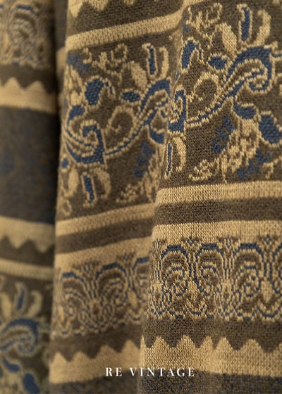 Mustard Yellow Retro print 針織外套15