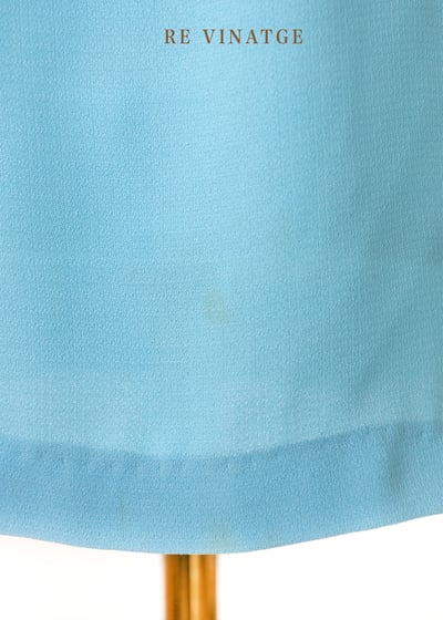 水藍色四朵小花夏日迷你洋裝10