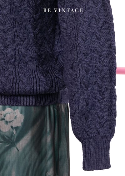 書生學院派深藍色魚骨紋針織外套8