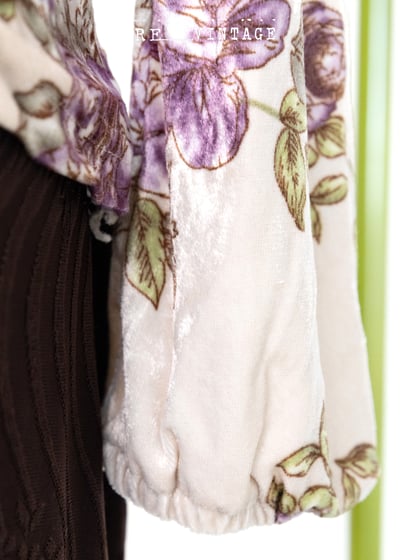 溫柔紫玫瑰絨布長袖上衣7