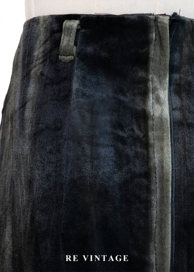 朦朧墨綠交融絨布高腰長裙（24"）12