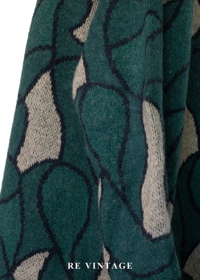 溫暖の苔綠幾何線條針織外套11