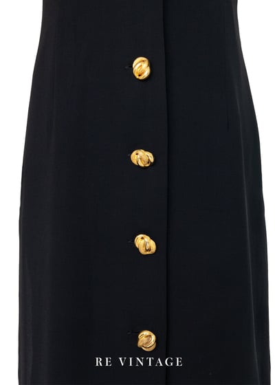 氣質單品 - 古典法式金釦黑底洋裝5