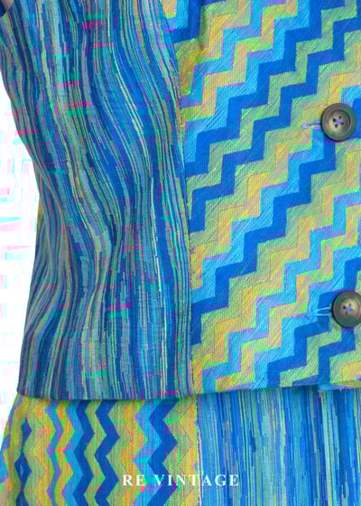 套裝上衣 - 藍調信號像素浪潮上衣7