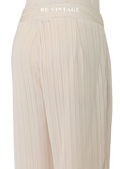 奶油白線條中國釦高腰直筒褲（27"）9