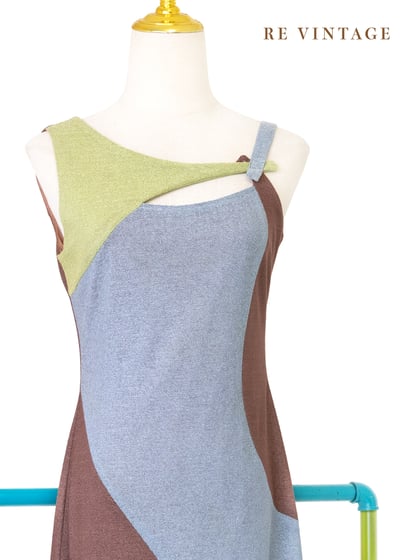 氣質單品 - 錯位幾何色塊長洋裝3