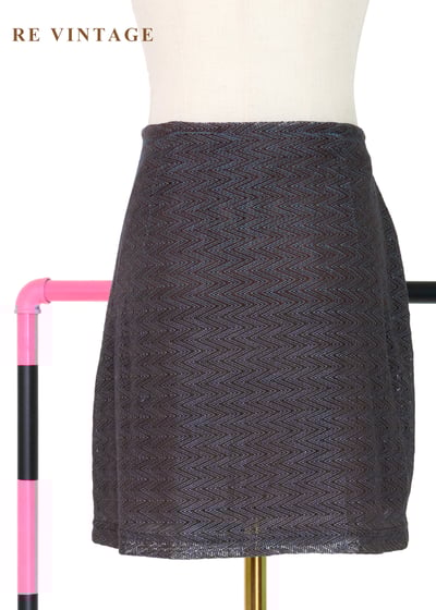 藍光煙棕色波紋倒影短裙 (25")1