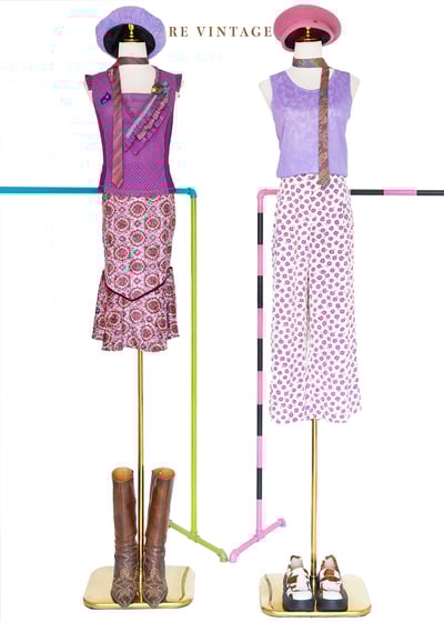 紫色小花寬版褲褲（32-34"）2