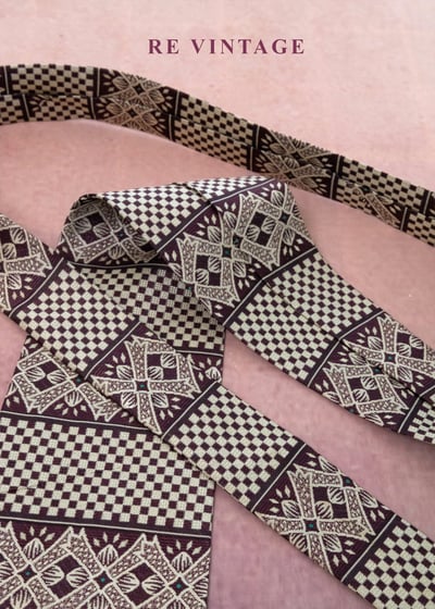 棋盤格與圖騰儀式領帶11