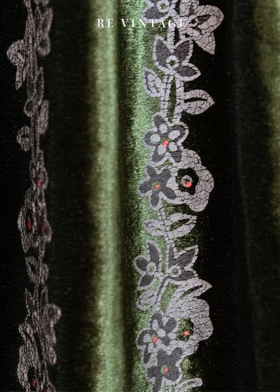 宮廷公主高級綠絨布細肩帶洋裝13