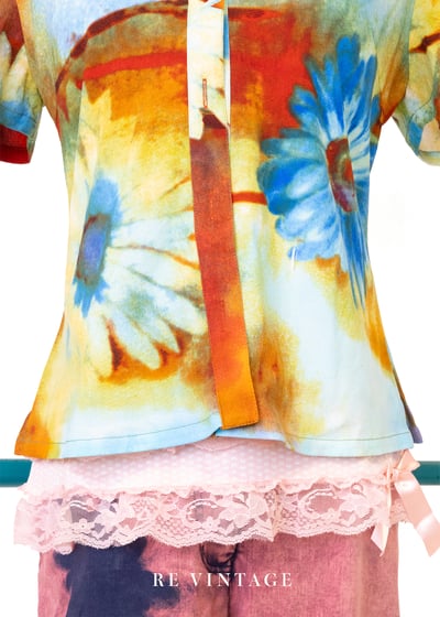 午後の畫布花語流動筆觸上衣4