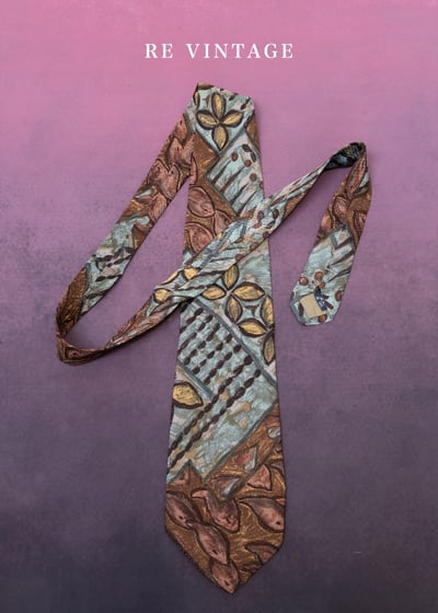 土橘泥褐交錯陶器花朵領帶7