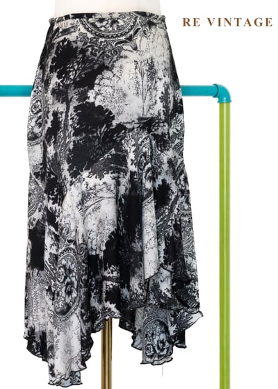 水墨風景微縮景觀中長裙（～25"）1