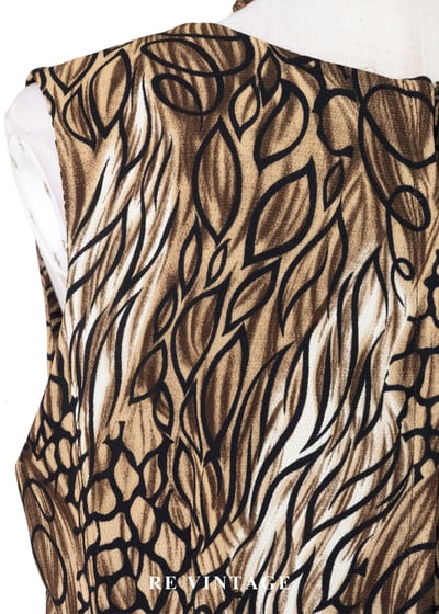 大地色墨跡迷宮藝術筆觸長洋裝15