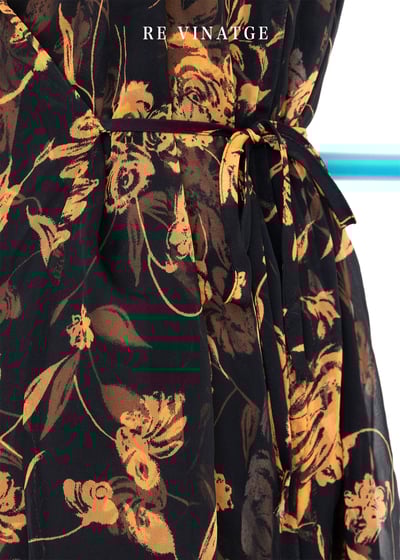 橘子花茶黑色雪紡細肩長洋裝4