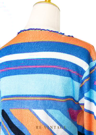 小花朵水藍彩虹薄款針織上衣10