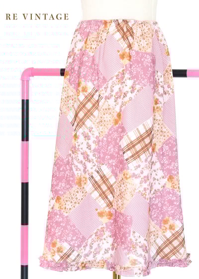 如夢如幻的拼布花紋雪紡裙裙（22-31"）8