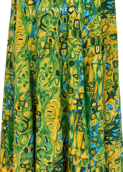 葉影壓縮鮮豔黃綠色長裙（26"）9