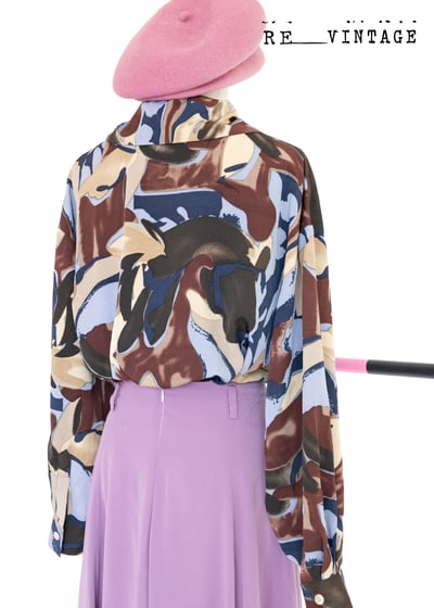 藍紫色水墨藝術長袖襯衫5