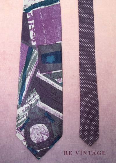 紫夜讀白幾何色塊主義領帶7