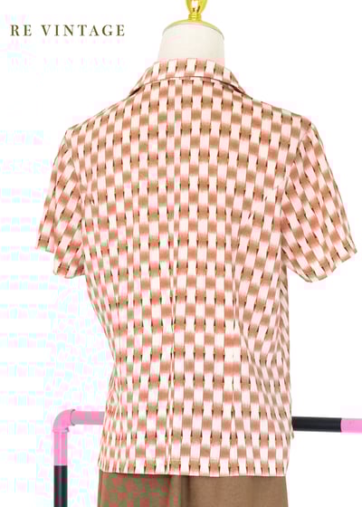 粉橘色視覺迷宮短袖襯衫6