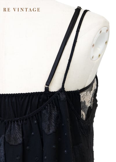 貝殼黑紗珠珠蝴蝶結細肩帶洋裝15