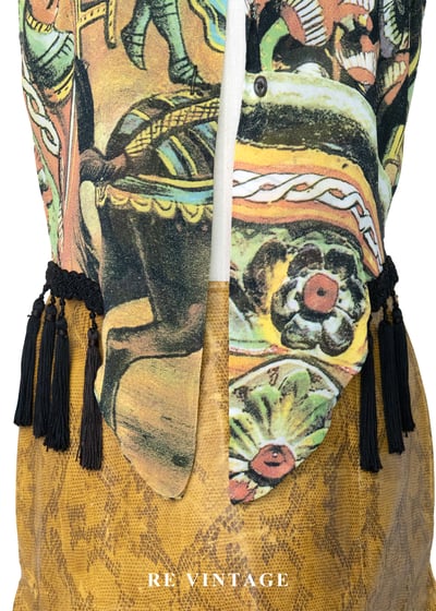 義大利製 - 中世紀滿版壁畫流蘇背心3