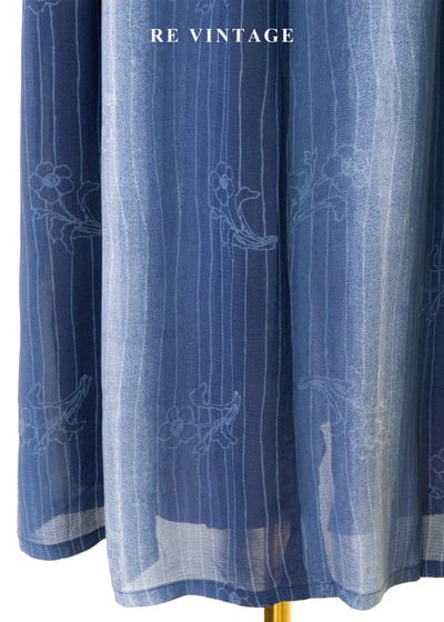 深夜花市漸層藍手繪花朵長裙（24-28"）9