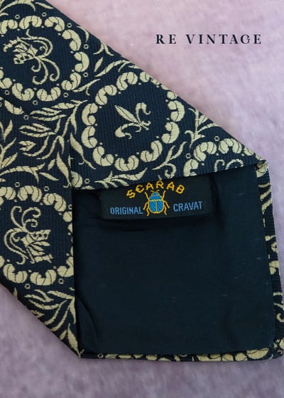 奶棕黑宮廷圖騰領帶5