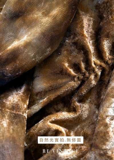 Tie dye金棕色絨布美美短洋裝14