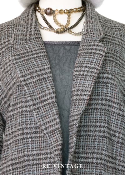 暮色灰圖書館格紋西裝外套4