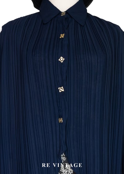 深海褶學 - 百褶金釦貴氣襯衫3