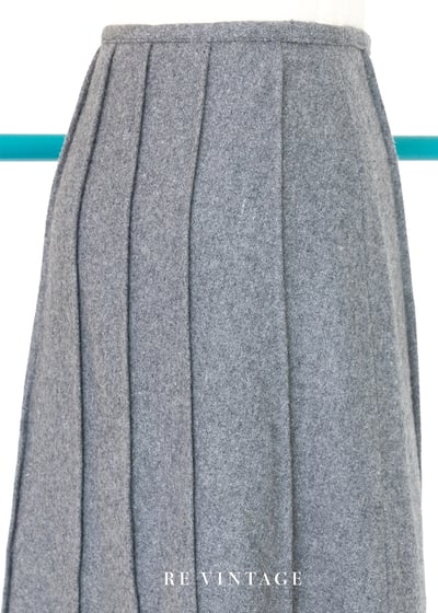 質感單品 -  毛呢壓褶深灰色長裙（~25"）3