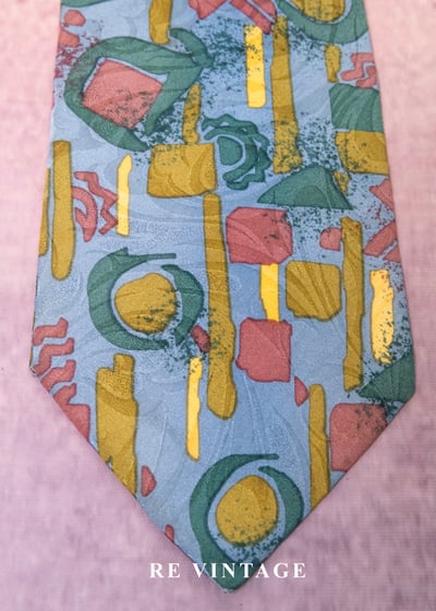 淺藍幾何塗鴉領帶5