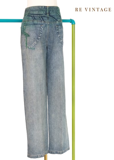 Deep Green 帥氣刷色直筒牛仔褲7