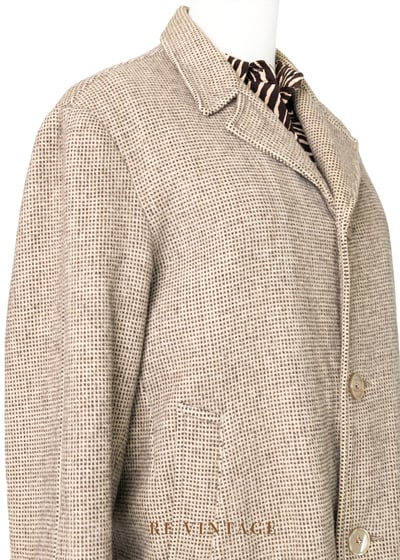 質感單品 - 小格紋米色毛呢大衣（可拆式毛背心內襯）14