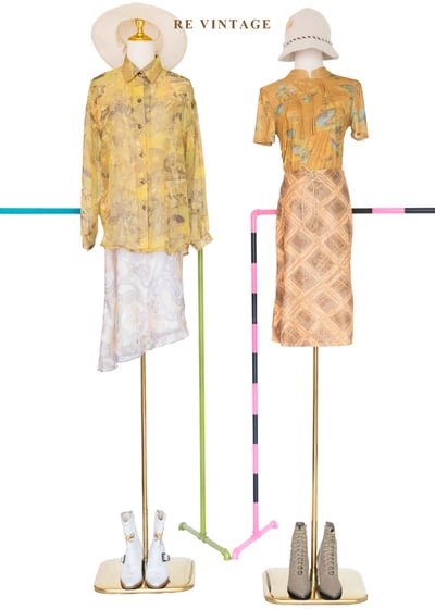 霧光黃抽象油畫透膚襯衫2