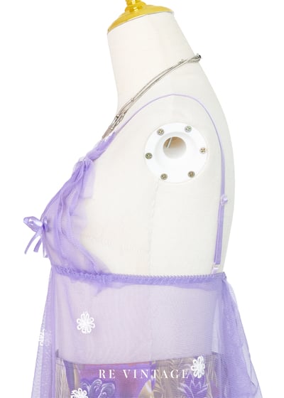 紫色薄霧浪漫蝴蝶結網紗背心7