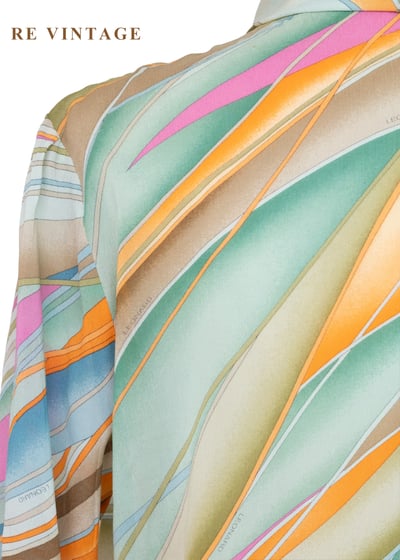 日本製 - 迷幻調色盤流動絲巾襯衫11