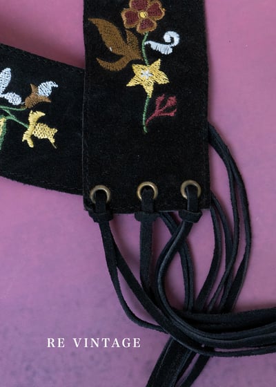 異國花園麂皮流蘇腰帶6