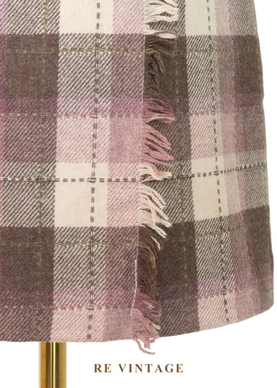 柔柔粉霧棕格紋流蘇短裙（26“）4