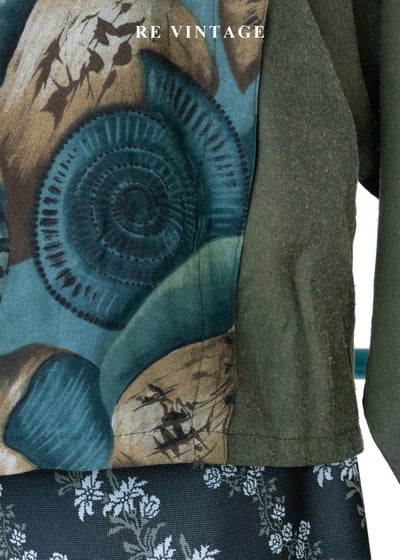 森林中的密談 - 藝術拼接衫落肩上衣8